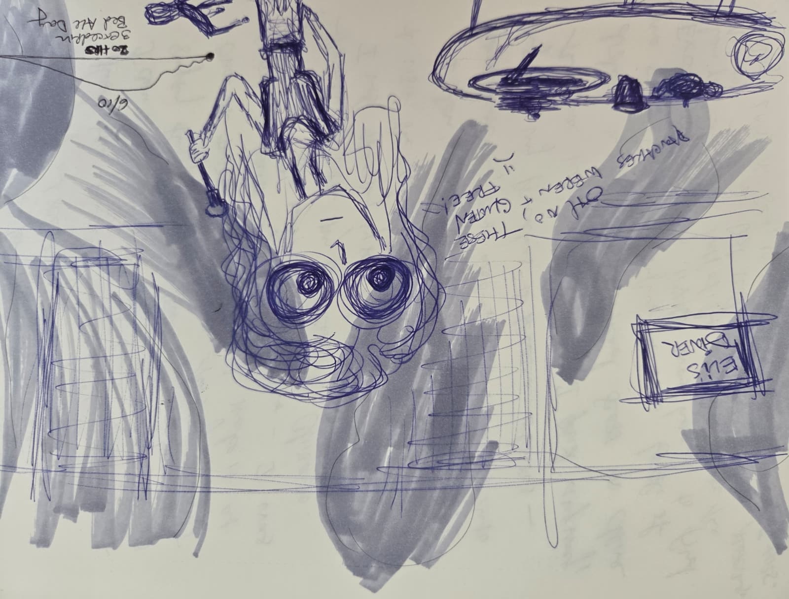 Hand-drawn migraine diary entry about gluten